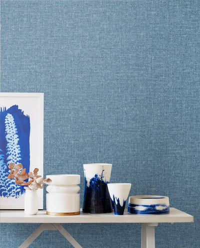 product image of Soft Linen Wallpaper in Blueberry from the Simple Life Collection by Seabrook Wallcoverings 518