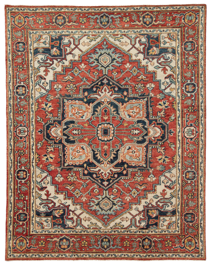media image for willa medallion rug in oatmeal cinnabar design by jaipur 1 254