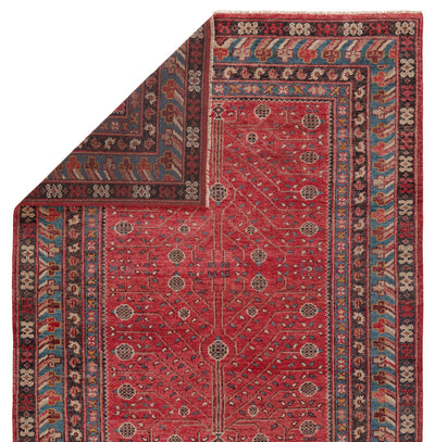 product image for Donte Hand-Knotted Oriental Red & Blue Rug by Jaipur Living 11