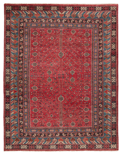 product image of Donte Hand-Knotted Oriental Red & Blue Rug by Jaipur Living 58