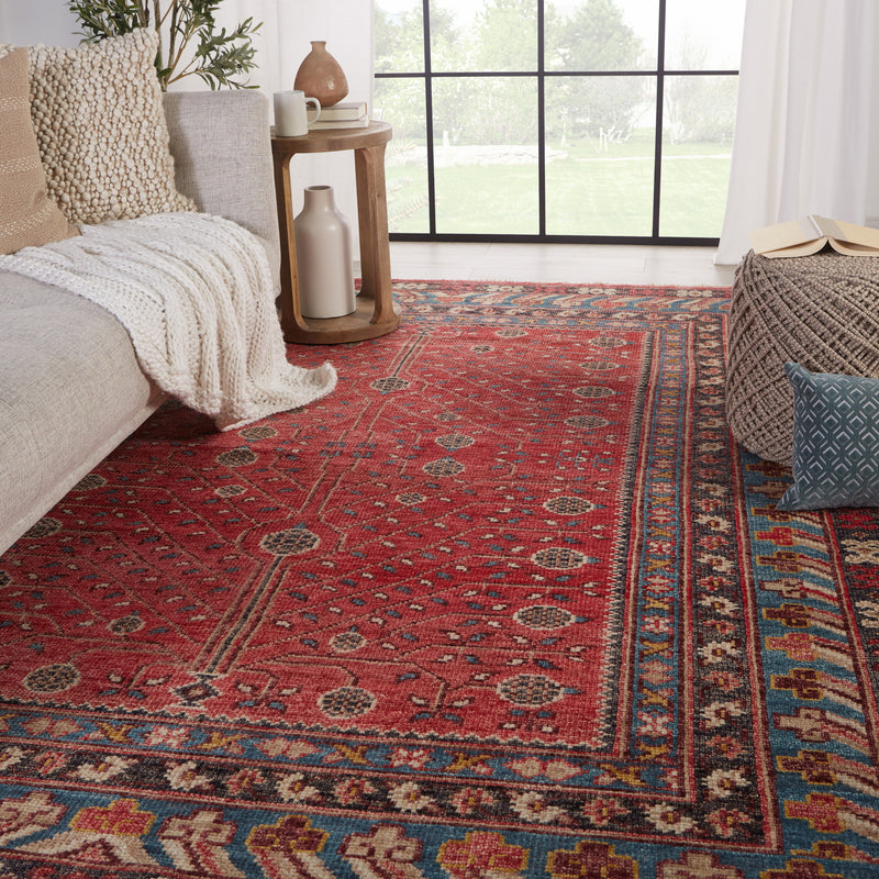 media image for Donte Hand-Knotted Oriental Red & Blue Rug by Jaipur Living 236