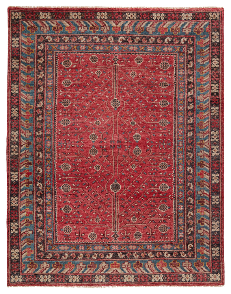 media image for Donte Hand-Knotted Oriental Red & Blue Rug by Jaipur Living 213