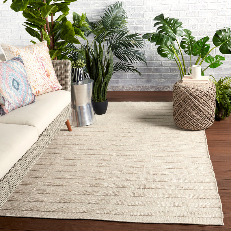 media image for Miradero Indoor/Outdoor Striped Ivory Rug by Jaipur Living 261