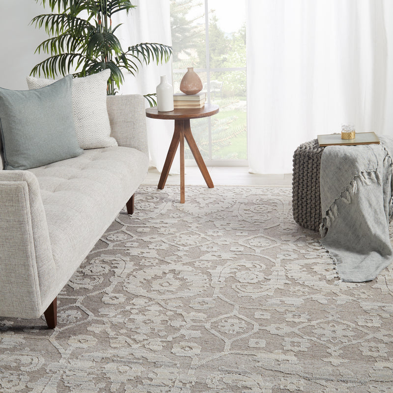media image for ayres handmade floral taupe gray rug by jaipur living 5 256