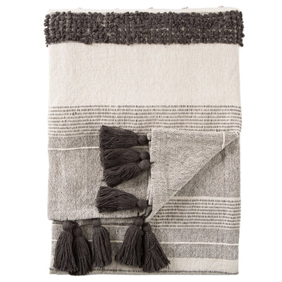 product image of Sur Striped Gray & Ivory Throw design by Jaipur Living 585