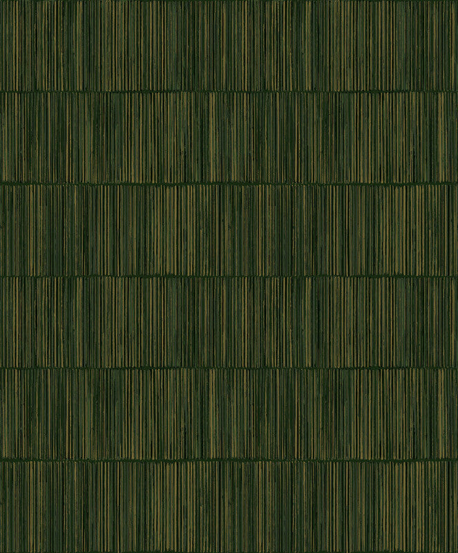 media image for Bamboo Stripe Wallpaper in Dark Green/Gold 257