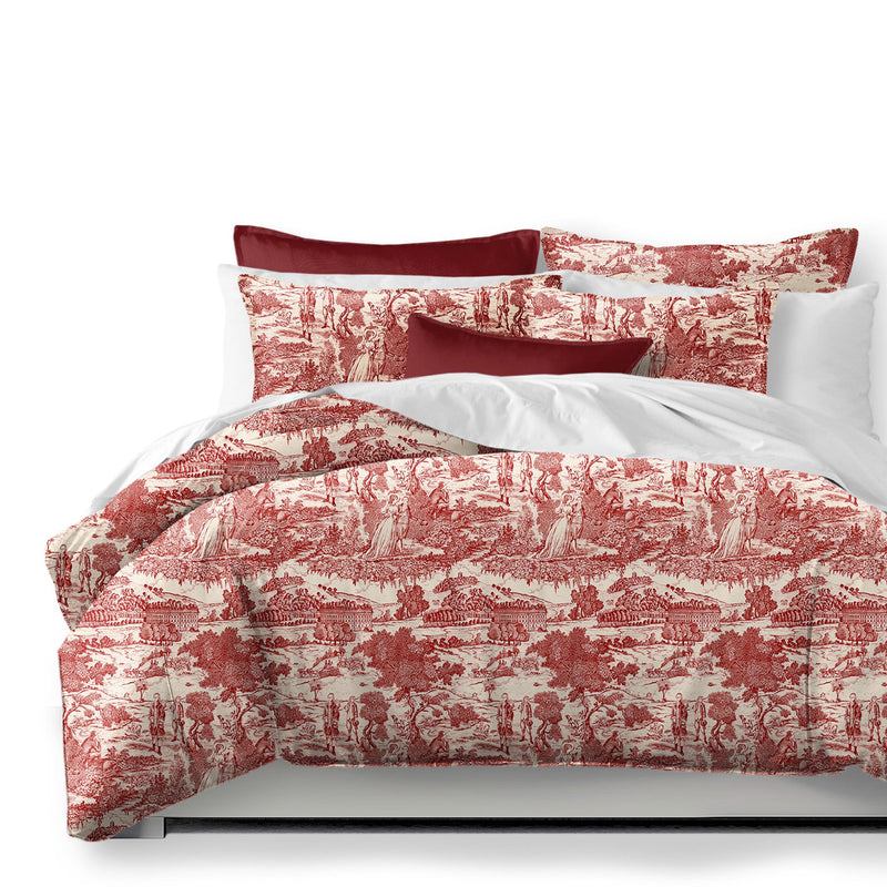 media image for beau toile red bedding by 6ix tailors bea ger red cmf fd 3pc 1 253