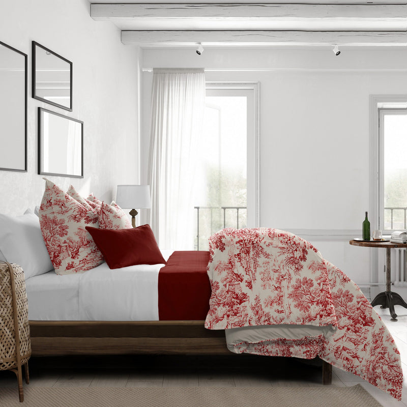 media image for maison toile red bedding by 6ix tailors mai gen red cmf fd 3pc 10 263