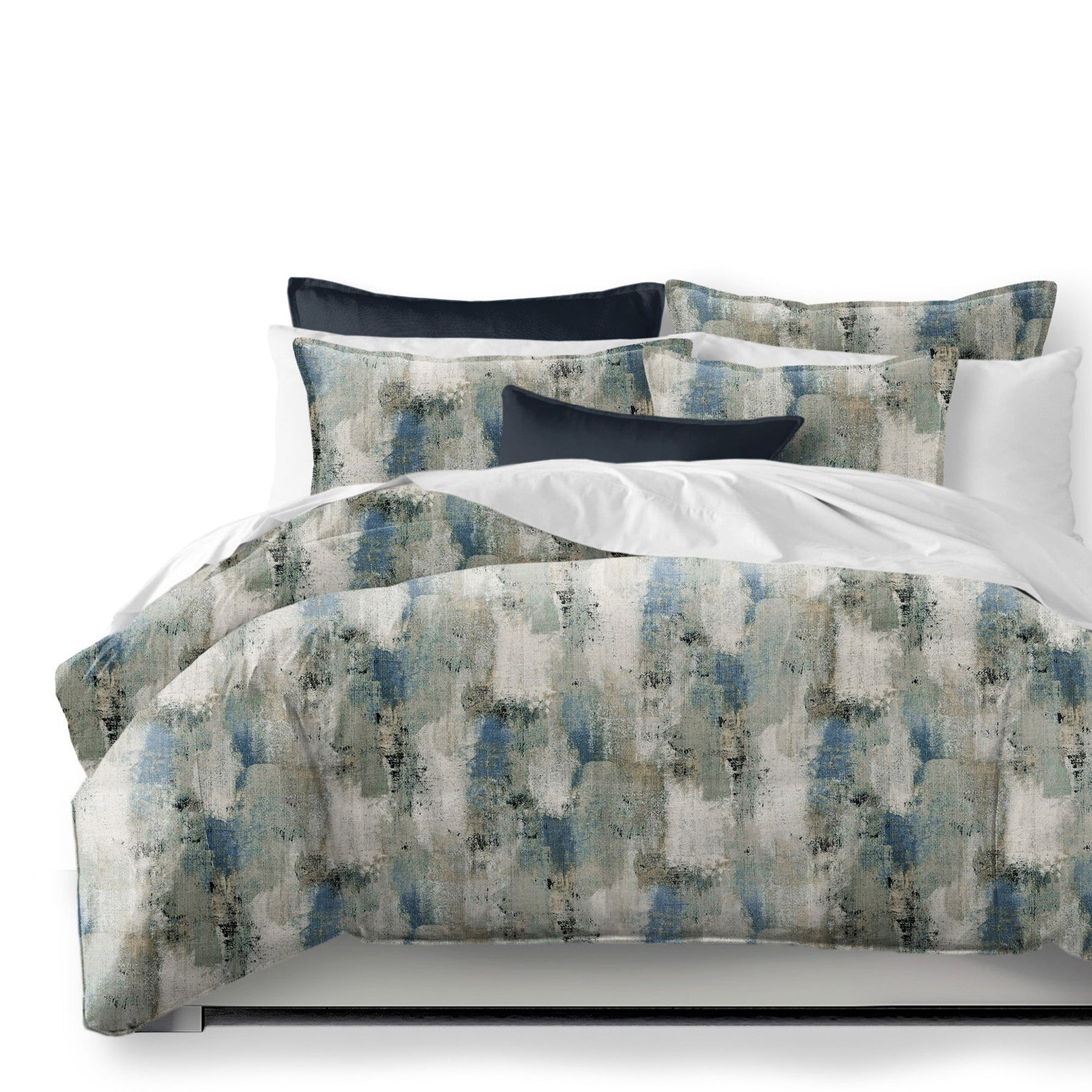 Shop Thiago Linen Dark Denim Blue Bedding Burke Decor