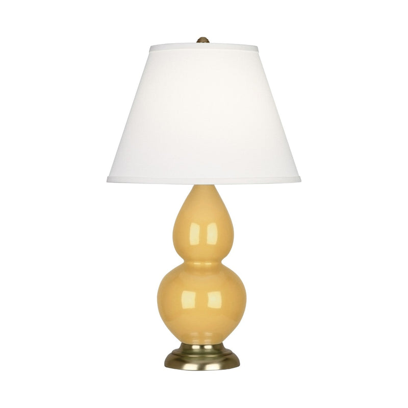 media image for sunset yellow glazed ceramic double gourd accent lamp by robert abbey ra su10 2 239