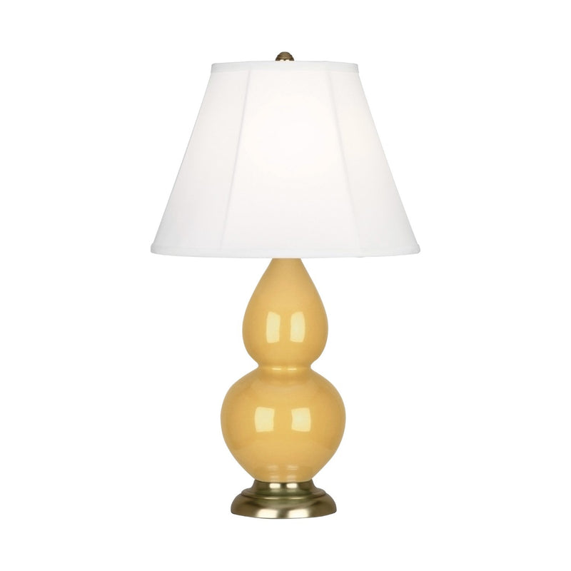 media image for sunset yellow glazed ceramic double gourd accent lamp by robert abbey ra su10 1 228