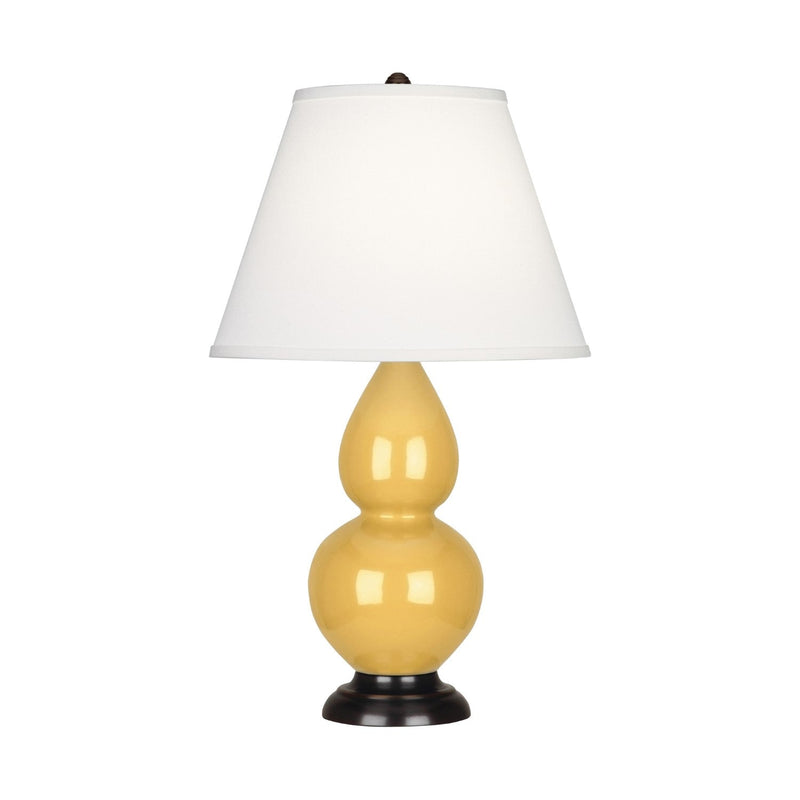 media image for sunset yellow glazed ceramic double gourd accent lamp by robert abbey ra su10 6 230