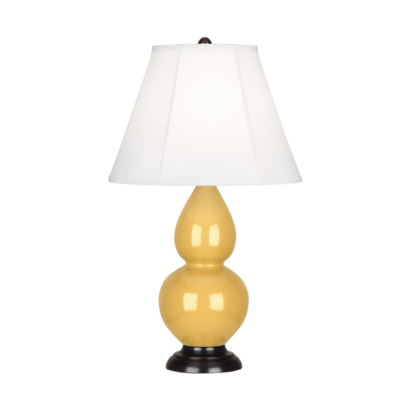 media image for sunset yellow glazed ceramic double gourd accent lamp by robert abbey ra su10 5 253