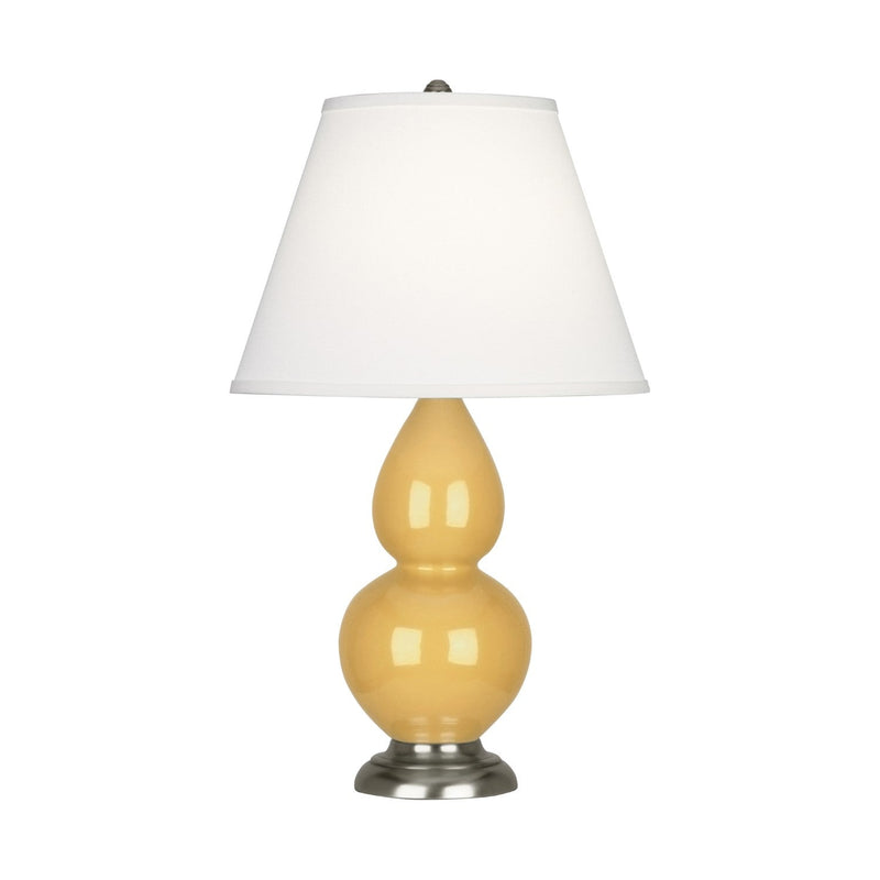 media image for sunset yellow glazed ceramic double gourd accent lamp by robert abbey ra su10 4 26