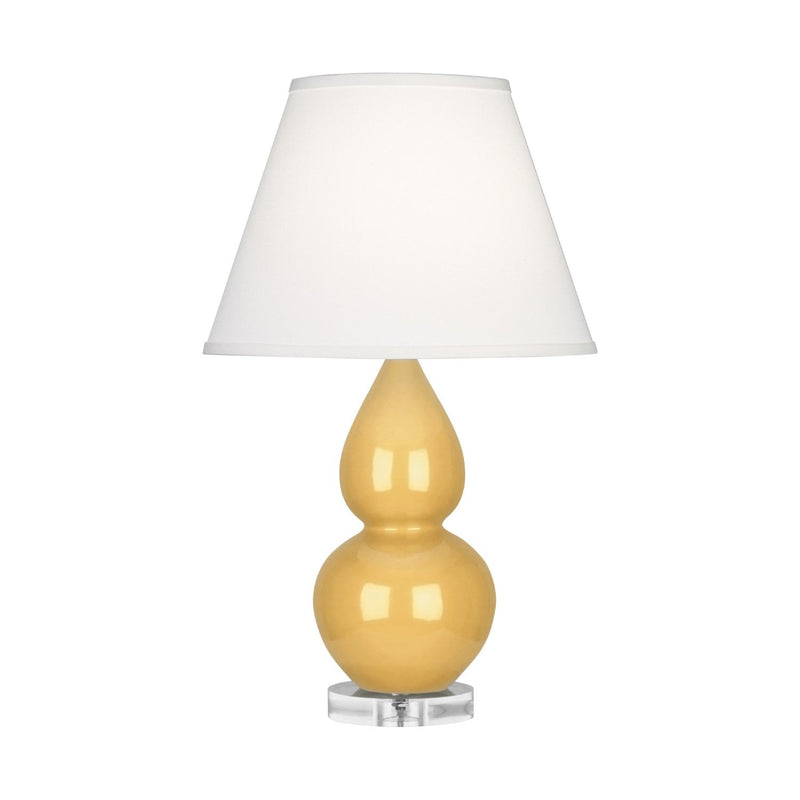 media image for sunset yellow glazed ceramic double gourd accent lamp by robert abbey ra su10 8 267