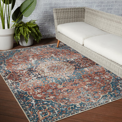 product image for Swoon Akela Indoor/Outdoor Blue & Rust Rug 6 14