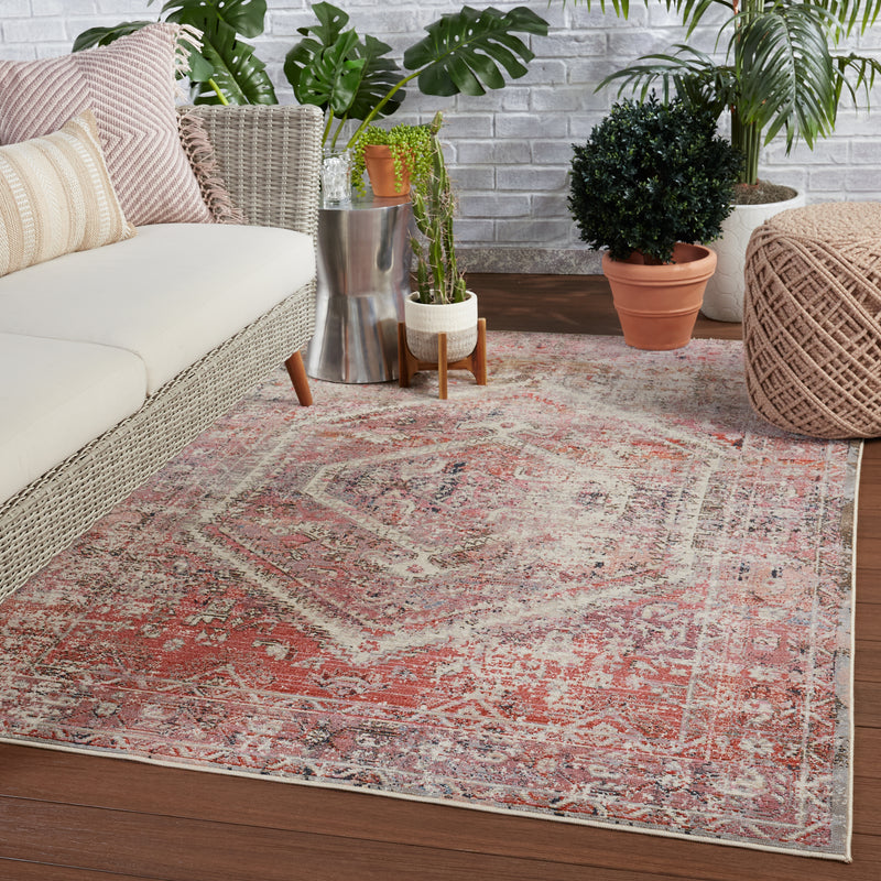 media image for Swoon Armeria Indoor/Outdoor Pink & White Rug 6 231