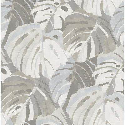 product image for Samara Monstera Leaf Wallpaper in Stone from the Pacifica Collection by Brewster Home Fashions 95