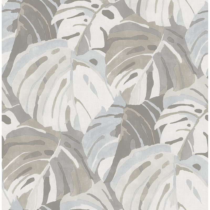 media image for Samara Monstera Leaf Wallpaper in Stone from the Pacifica Collection by Brewster Home Fashions 287