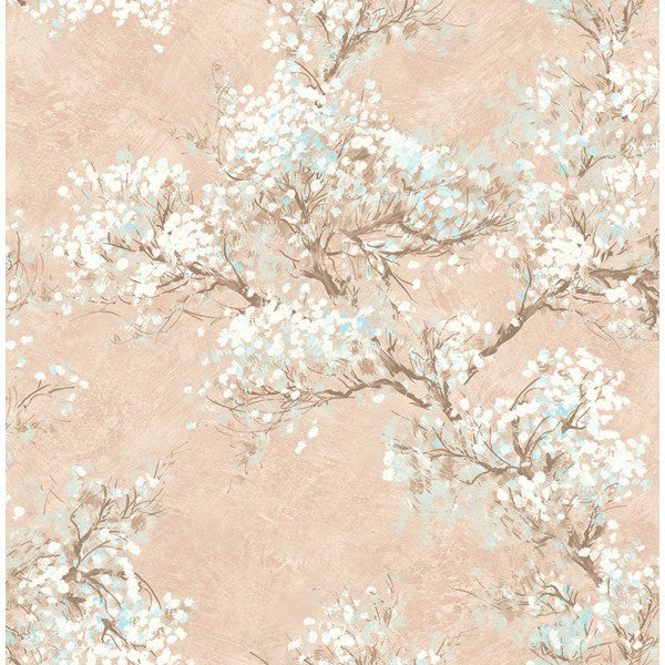 media image for Cherry Blossom Wallpaper in Peach from the French Impressionist Collection by Seabrook Wallcoverings 239