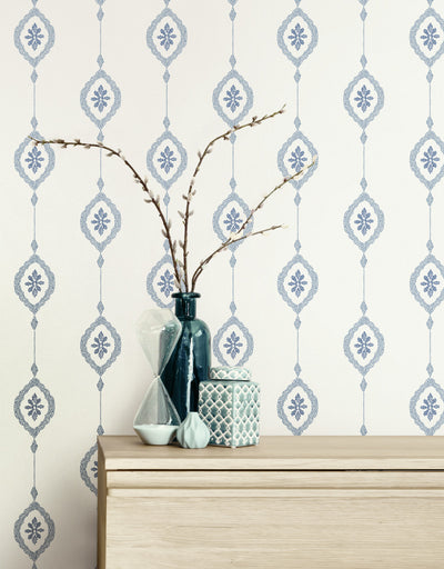 product image for Sand Dollar Stripe Wallpaper in Coastal Blue from the Beach House Collection by Seabrook 89