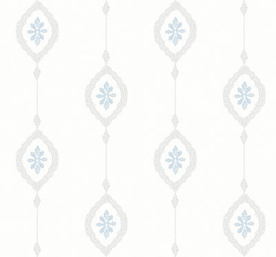 product image of Sand Dollar Stripe Wallpaper in Blue Oasis from the Beach House Collection by Seabrook Wallcoverings 50