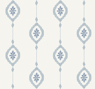 product image for Sand Dollar Stripe Wallpaper in Coastal Blue from the Beach House Collection by Seabrook 72