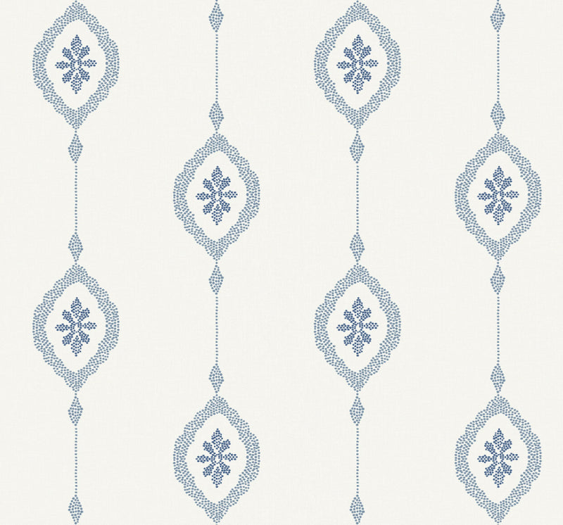 media image for Sand Dollar Stripe Wallpaper in Coastal Blue from the Beach House Collection by Seabrook 280