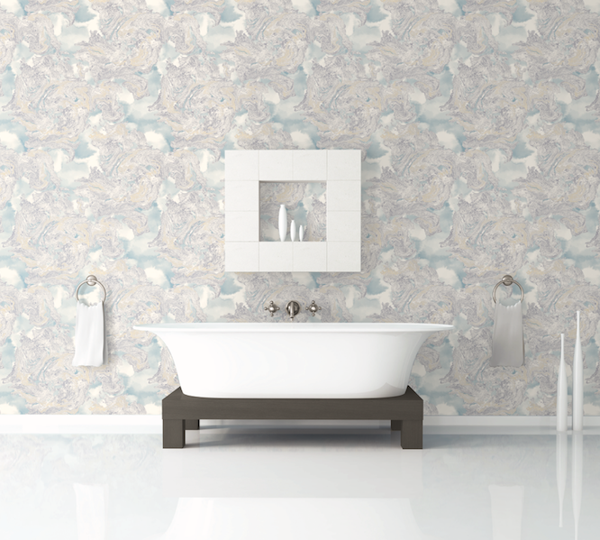 media image for Satellite Wallpaper in Grey, Blue, and Cream from the Transition Collection by Mayflower 287