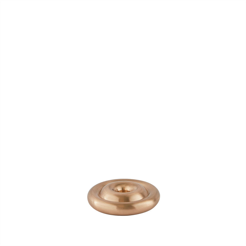 media image for savi solid brass low candleholder in brushed brass 2 251