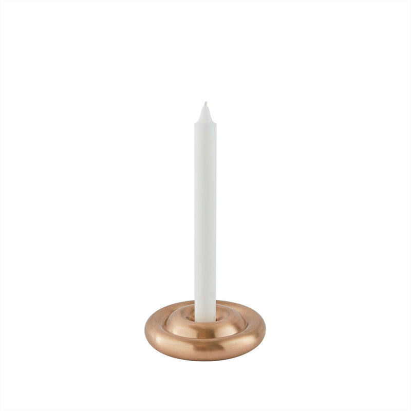 media image for savi solid brass low candleholder in brushed brass 1 240