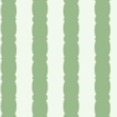 product image for Scalloped Stripe Wallpaper in Green from the Grandmillennial Collection by York Wallcoverings 2