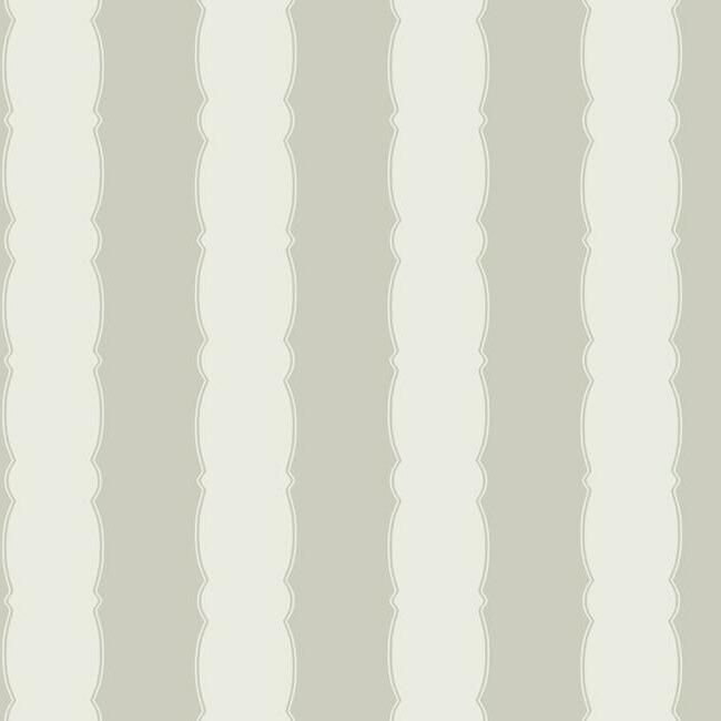 media image for sample scalloped stripe wallpaper in grey from the grandmillennial collection by york wallcoverings 1 271