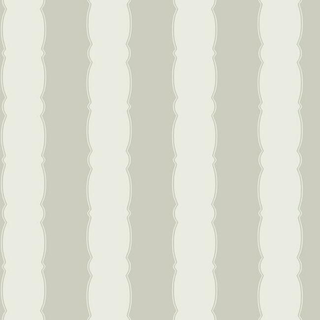media image for sample scalloped stripe wallpaper in grey from the grandmillennial collection by york wallcoverings 1 271