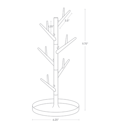 product image for branch glass mug tree in brown 4 79