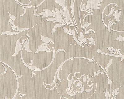 product image of sample scroll leaf and ironwork wallpaper in beige design by bd wall 1 574