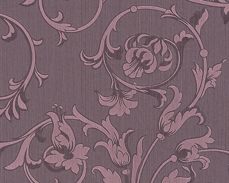 media image for Scroll Leaf and Ironwork Wallpaper in Purple design by BD Wall 28