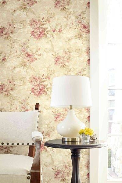product image for Scrolling Floral Wallpaper from the Nouveau Collection by Wallquest 72