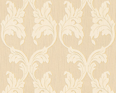 product image of sample scrollwork floral curve wallpaper in beige and cream design by bd wall 1 585