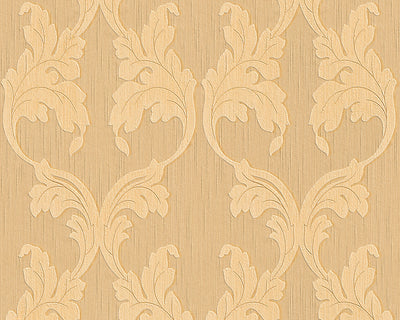 product image of Scrollwork Floral Curve Wallpaper in Beige and Orange design by BD Wall 567