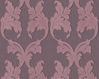 product image of sample scrollwork floral curve wallpaper in purple design by bd wall 1 552