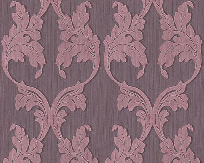 product image for Scrollwork Floral Curve Wallpaper in Purple design by BD Wall 40