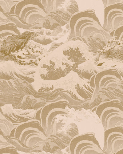 product image of Sea Waves Wallpaper in Taupe from the Sundance Villa Collection by Mind the Gap 582