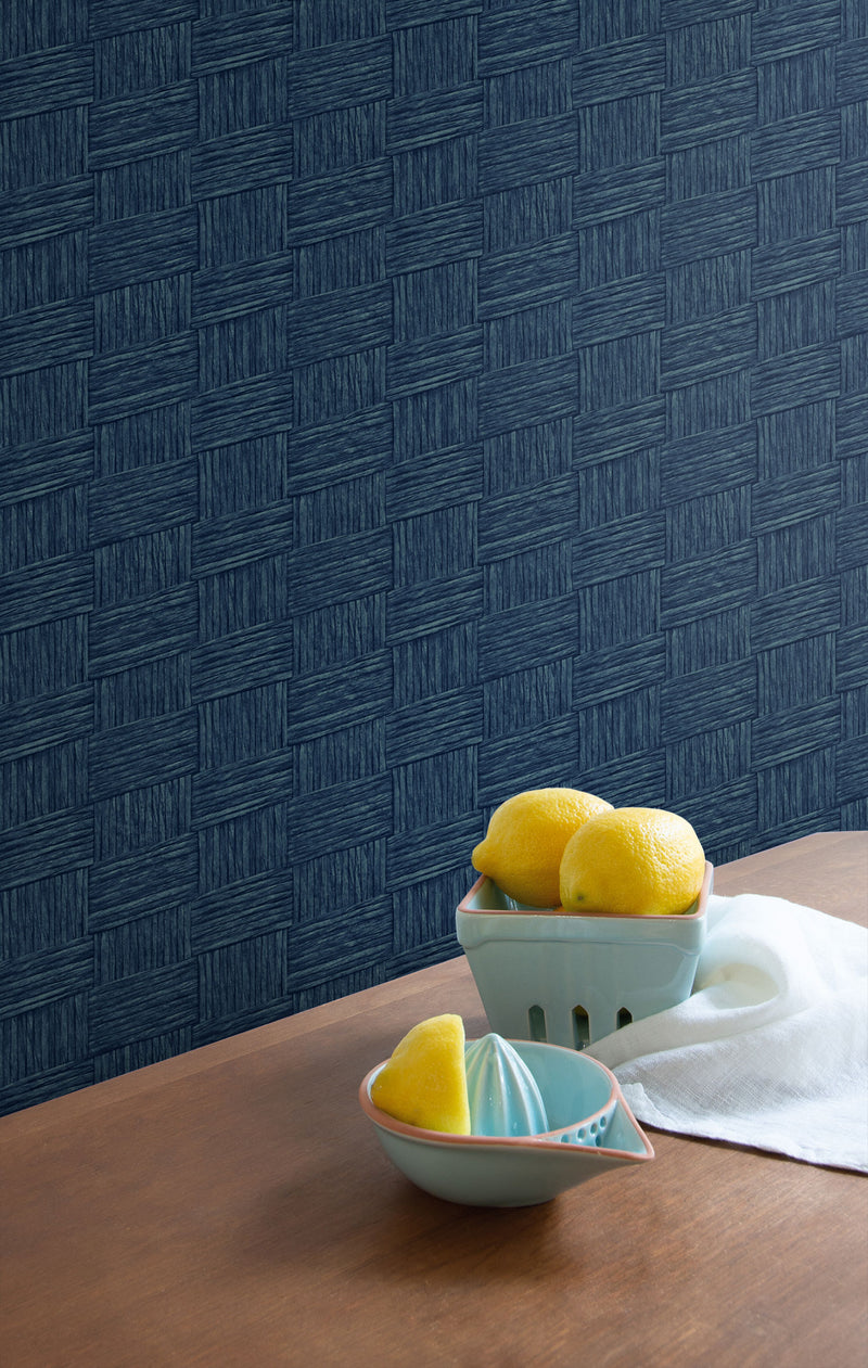 media image for Seagrass Weave Wallpaper in Carolina Blue from the More Textures Collection by Seabrook Wallcoverings 261