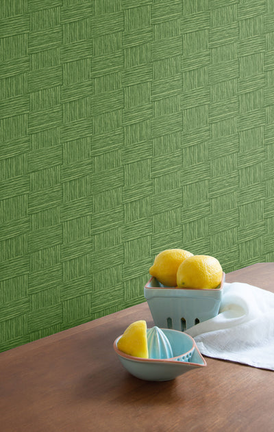 product image for Seagrass Weave Wallpaper in Green from the More Textures Collection by Seabrook Wallcoverings 2