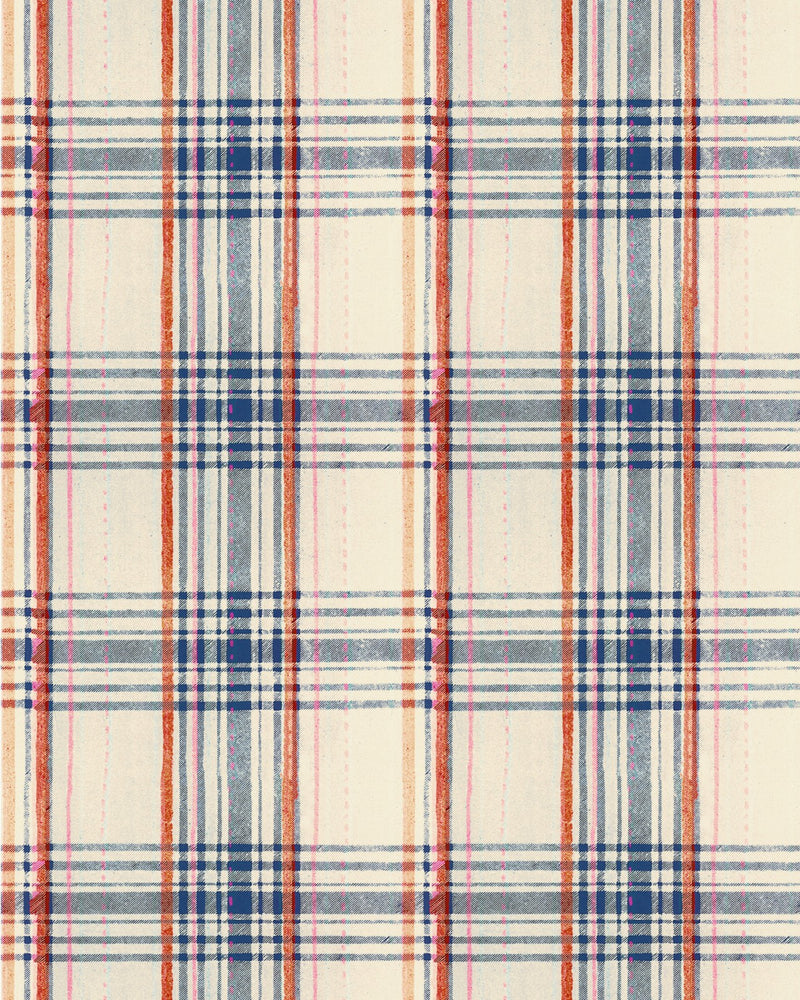 media image for Seaport Plaid Wallpaper in Cream from the Sundance Villa Collection by Mind the Gap 264