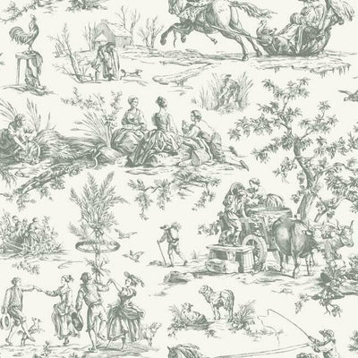 product image for Seasons Toile Wallpaper in Grey from the Grandmillennial Collection by York Wallcoverings 63