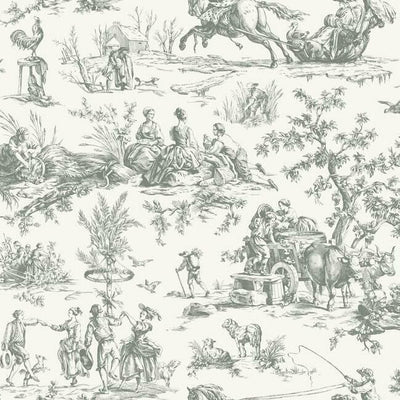 product image for Seasons Toile Wallpaper in Grey from the Grandmillennial Collection by York Wallcoverings 58