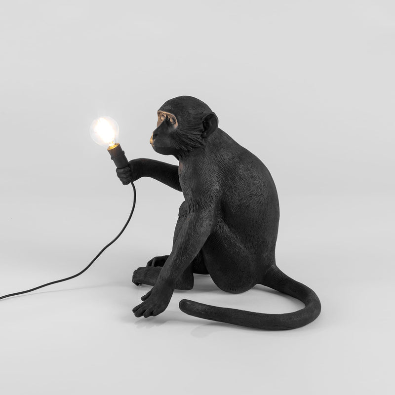 media image for The Monkey Lamp in Black Sitting Version 260