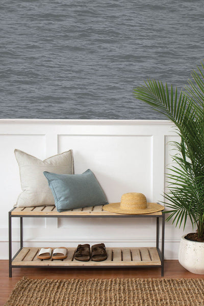 product image for Serene Sea Peel-and-Stick Wallpaper in Cove Grey by NextWall 50